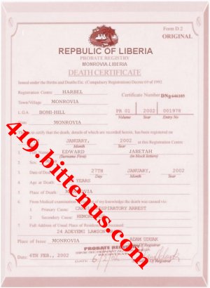 My father death certificate